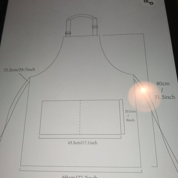 Bib Apron Front Pockets Adjustable Neck Straps Pink NWOT - Picture 3 of 7